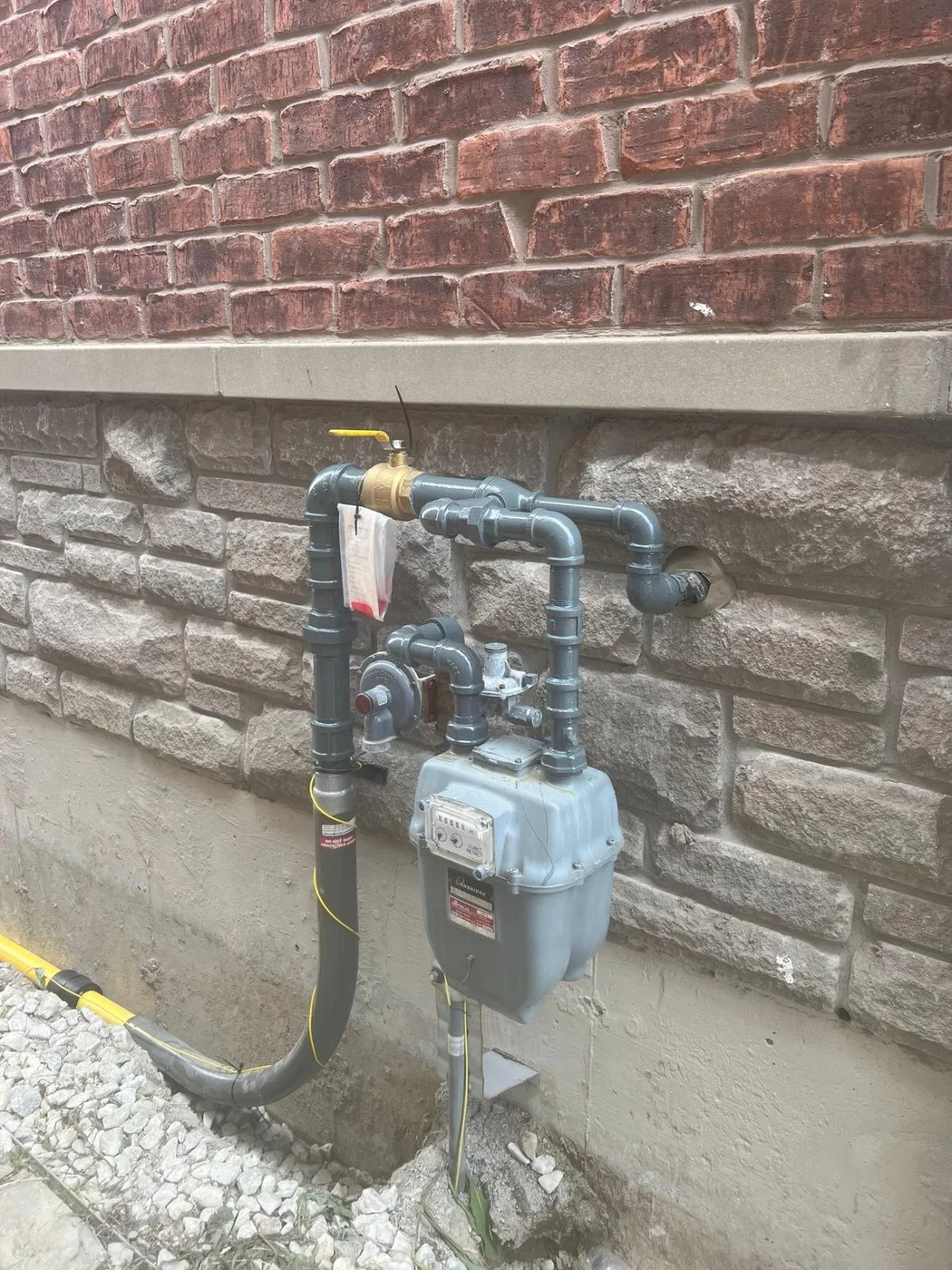 Exterior gas meter piping installation from Airrand