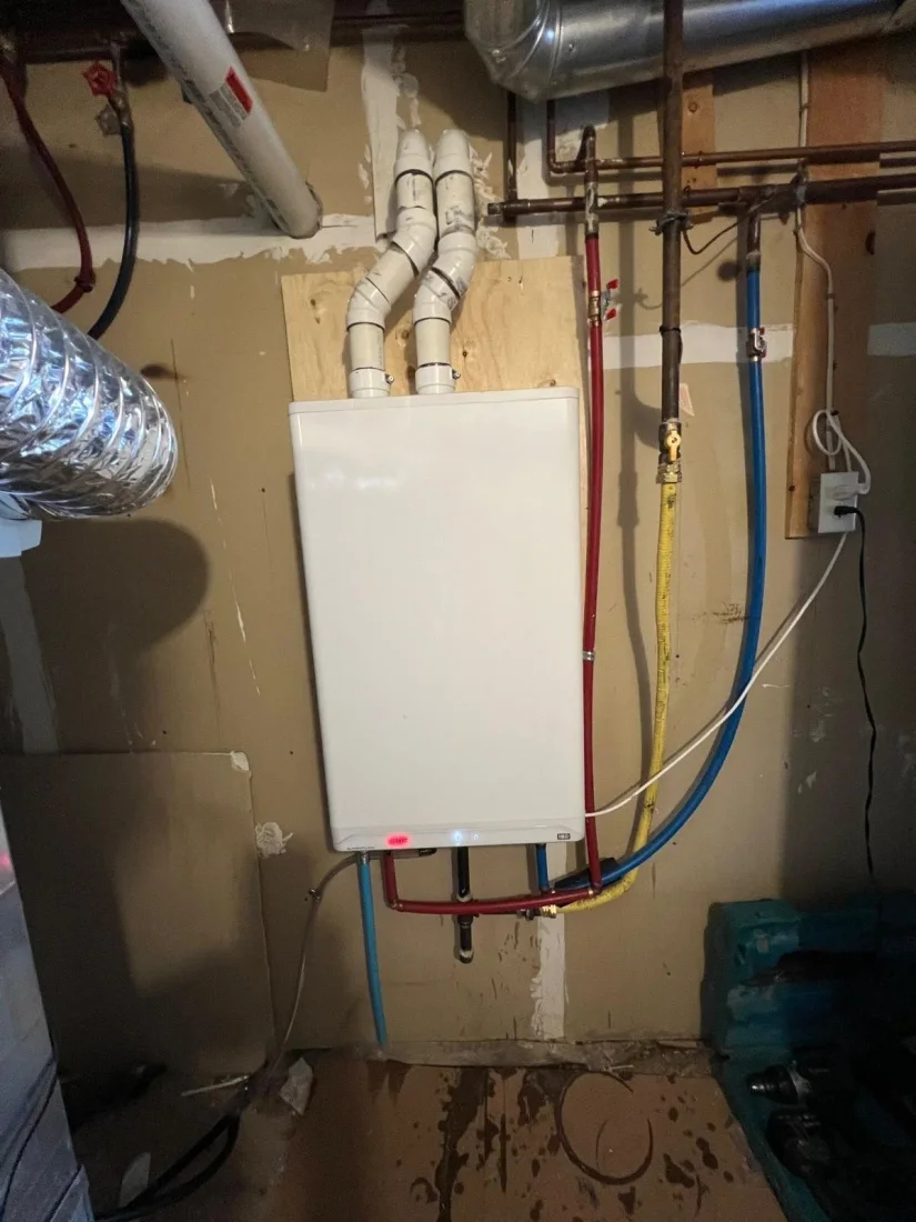 Tankless water heater installation by Airrand